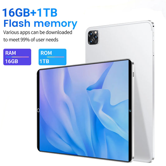 2025 New 5G Tablet 11.6 inch Android 13.0 Phablet MTK6797 16GB RAM 1TB ROM Tablet PC Dual Cameras Dual sim card Wifi Type-c